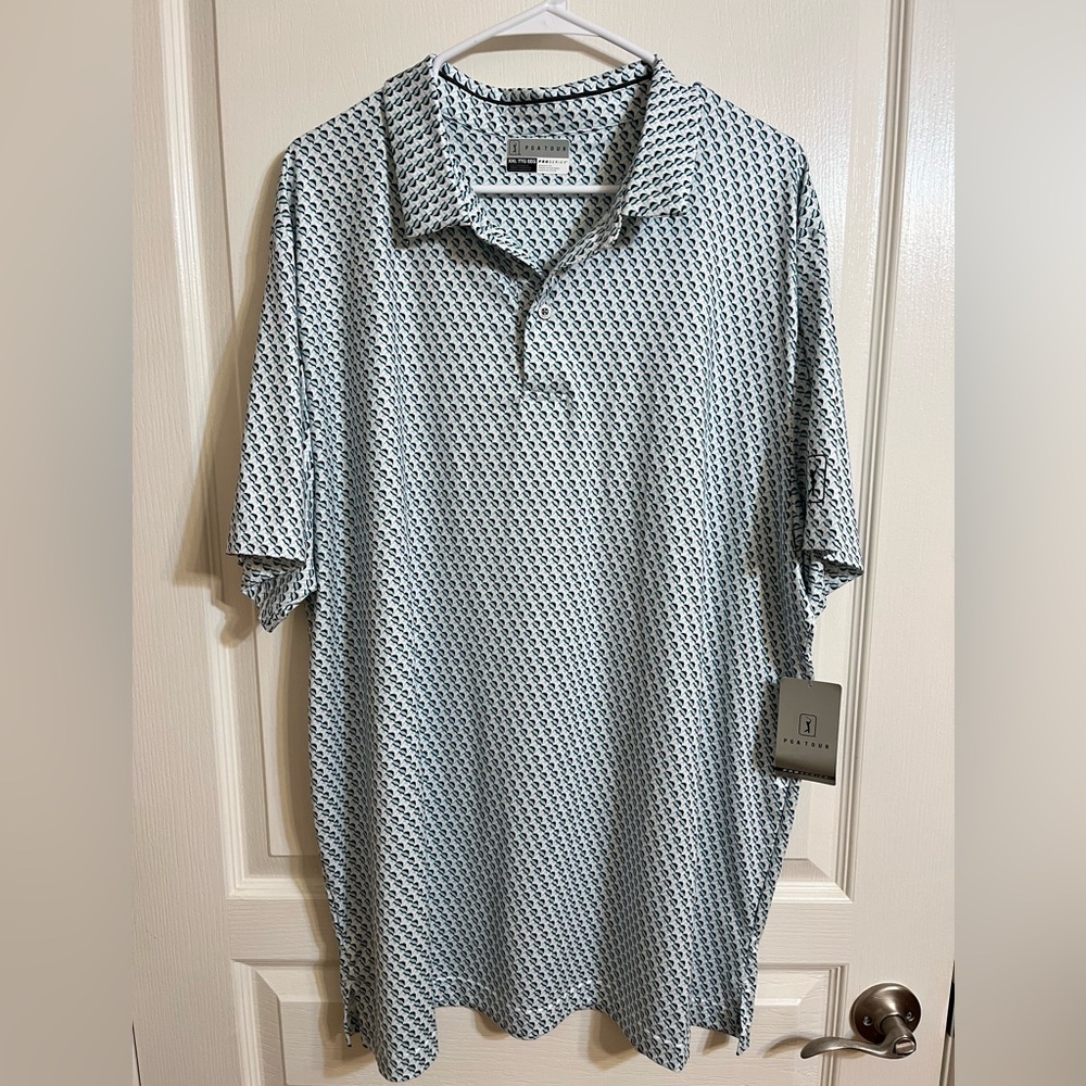 NWT PGA Tour Men'sPatterned Polo Shirt